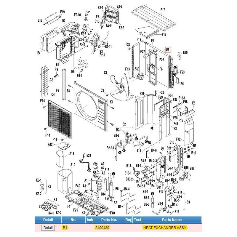 DAIKIN 2499480 HEAT EXCHANGER ASSY.