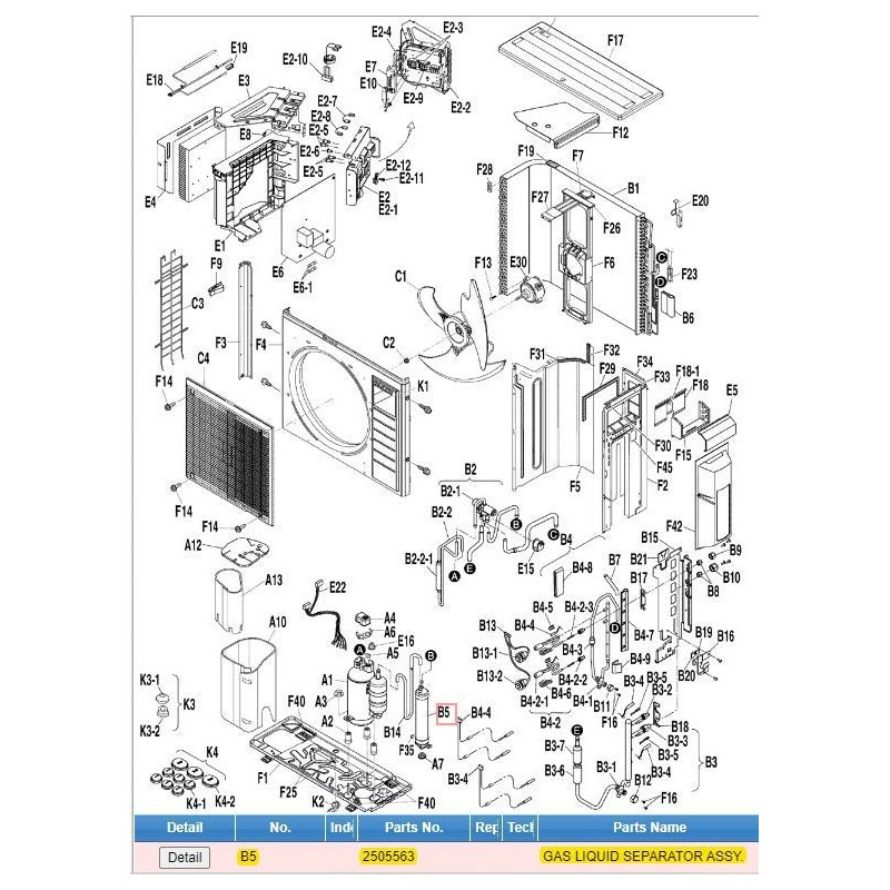 DAIKIN 2505563 GAS LIQUID SEPARATOR ASSY.