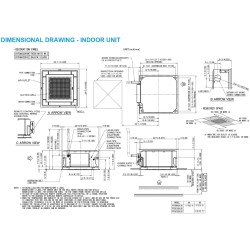 Daikin 9,000 btu 20.9 SEER Heat Pump & Air Conditioner Ductless Mini Split Ceiling Flat Cassette Vista FFQ09Q2VJU / RX09QMVJU
