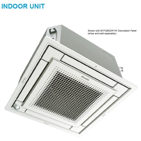 Daikin 9,000 btu 20.9 SEER Heat Pump & Air Conditioner Ductless Mini Split Ceiling Flat Cassette Vista FFQ09Q2VJU / RX09QMVJU
