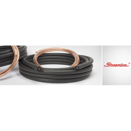 25 ft of Mueller 1/4" x 3/8" mini split lineset with 1/2" insulation and 25 ft of 14/4 communication cable