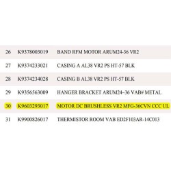 FUJITSU K9603293017 aka 9603293017 MOTOR DC BRUSHLESS VR2