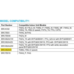 DAIKIN BRC082A43 Wireless Remote Controller Kit for FDMQ, FBQ (3 speed)