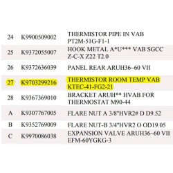 FUJITSU K9703299216 aka 9703299216 THERMISTOR ROOM TEMP VAB