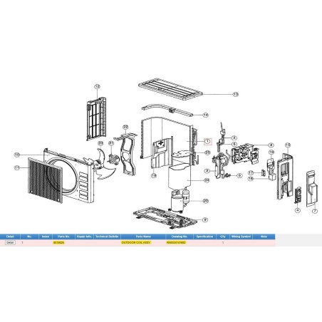 DAIKIN 4019826 OUTDOOR COIL ASSY.