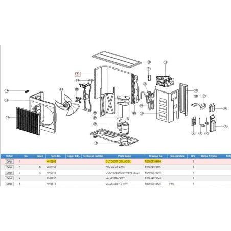 DAIKIN 4012209 OUTDOOR COIL ASSY.