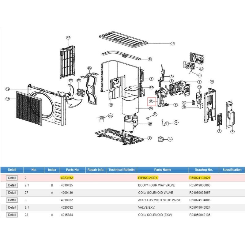 DAIKIN 4023162 PIPING ASSY.