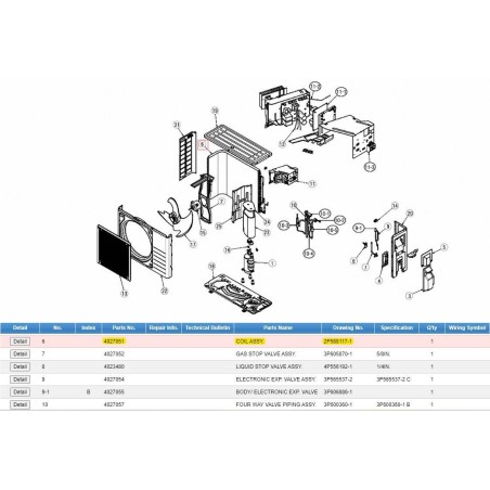 DAIKIN 4027051 COIL ASSY.
