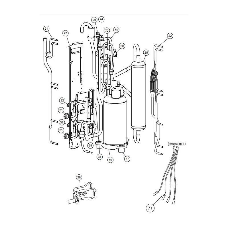 FUJITSU K9900057053 aka 9900057053 Coil (Expansion Valve)(BWhite)