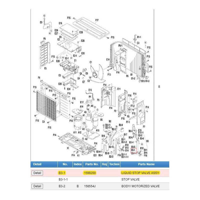 DAIKIN 1599200  LIQUID STOP VALVE ASSY.