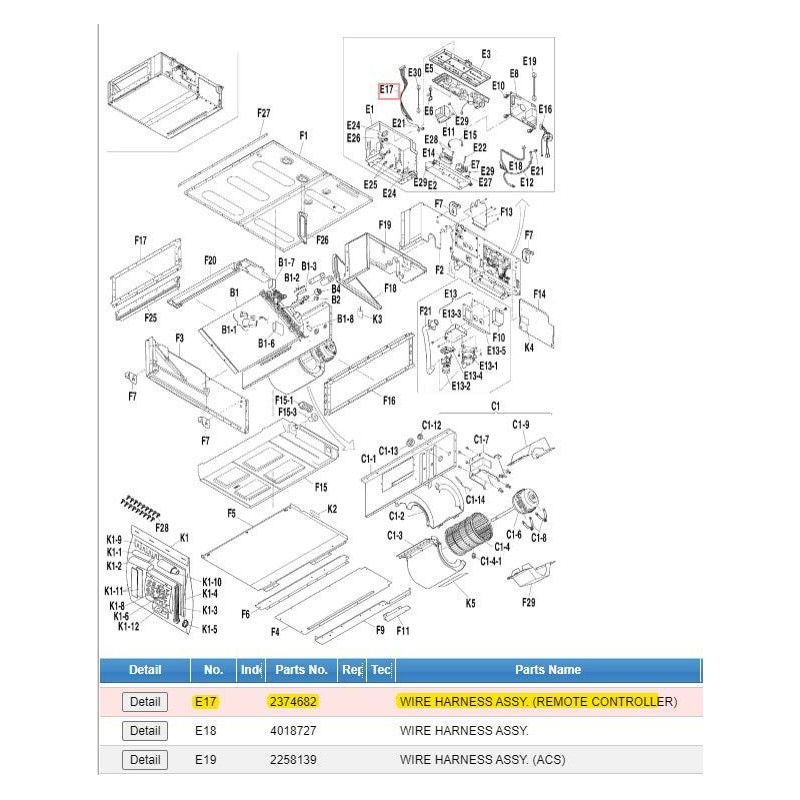 DAIKIN 2374682  WIRE HARNESS ASSY. (REMOTE CONTROLLER)