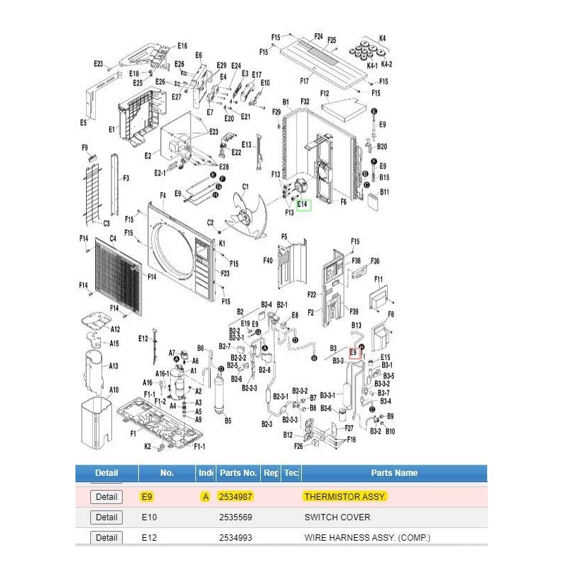 DAIKIN 2534987 THERMISTOR ASSY.