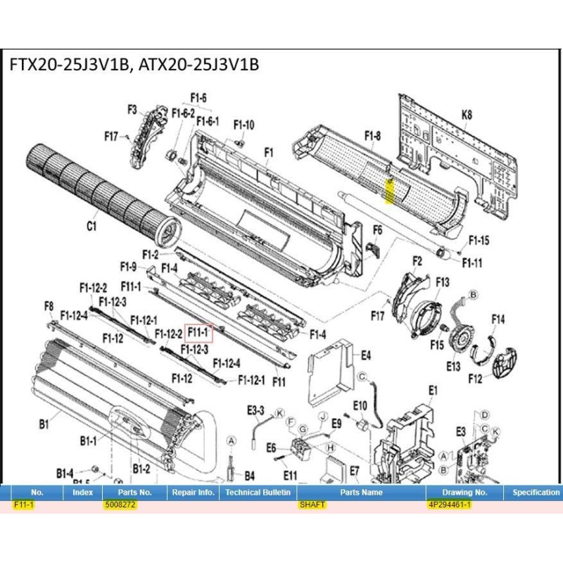 DAIKIN 5008272 SHAFT