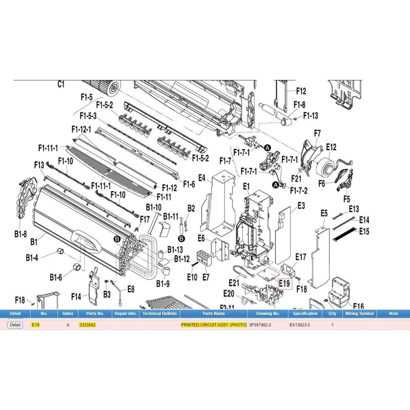 DAIKIN 2333542 PRINTED CIRCUIT ASSY.