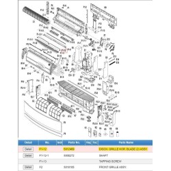 DAIKIN 5012469 DISCH. GRILLE HOR. BLADE (2) ASSY.