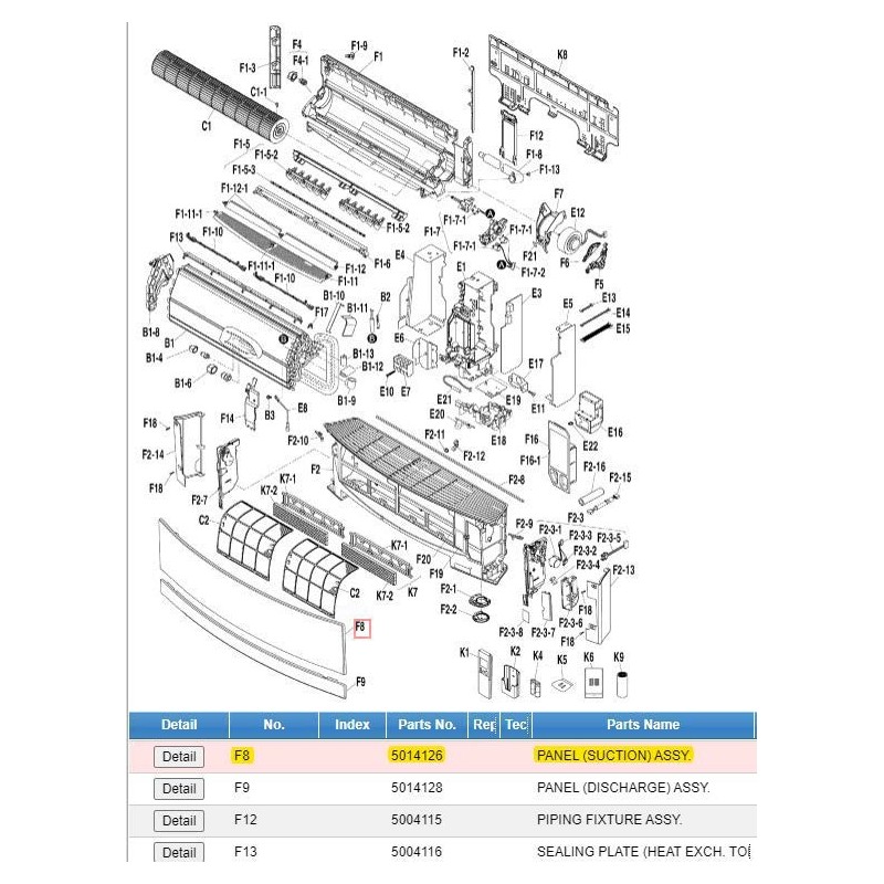 DAIKIN 5014126 PANEL (SUCTION) ASSY.)