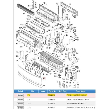 DAIKIN 5014126 PANEL (SUCTION) ASSY.)