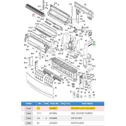 DAIKIN 2546851 CROSS FLOW FAN ASSY.