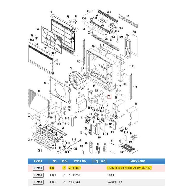 DAIKIN 2039408 PRINTED CIRCUIT ASSY. (MAIN)