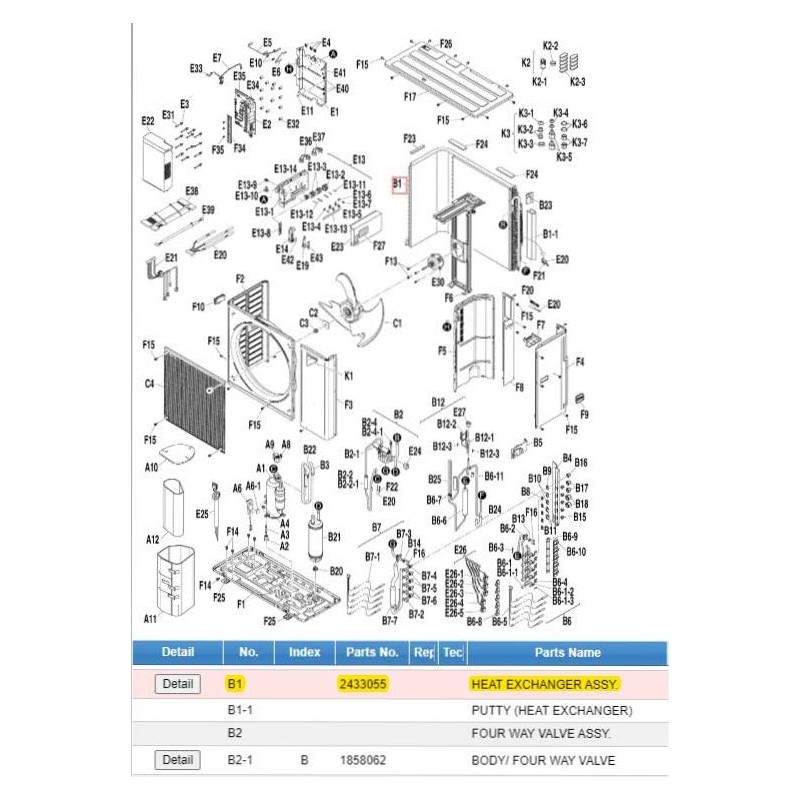 DAIKIN 2433055 HEAT EXCHANGER ASSY.
