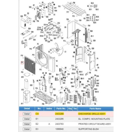 DAIKIN 2433288 DISCHARGE GRILLE ASSY.