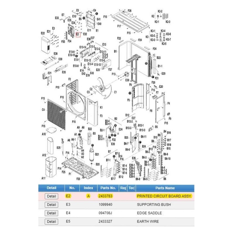 DAIKIN 2433783 PRINTED CIRCUIT BOARD ASSY.