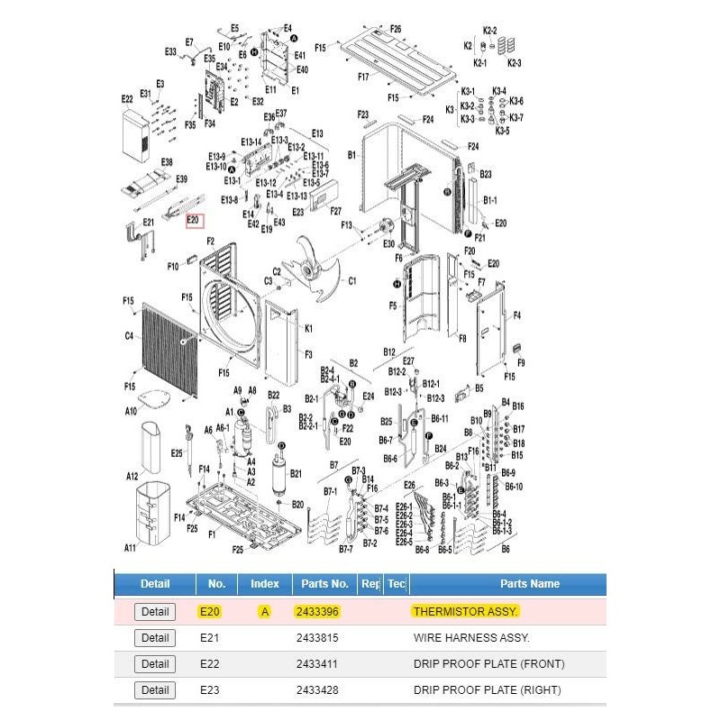 DAIKIN 2433396 THERMISTOR ASSY.